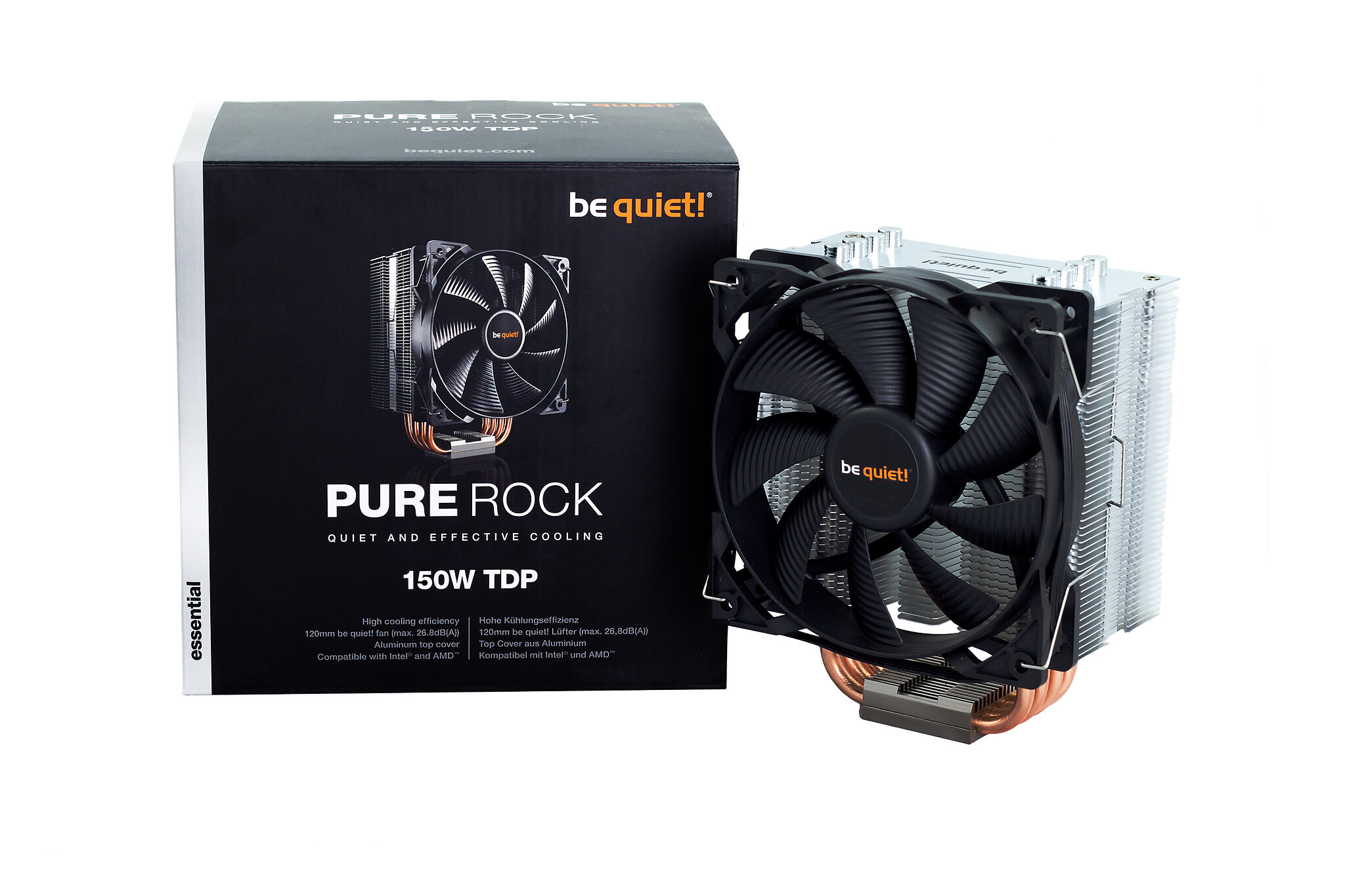 be quiet! Pure Rock Processor Cooler 12 cm Black, Copper, Silver