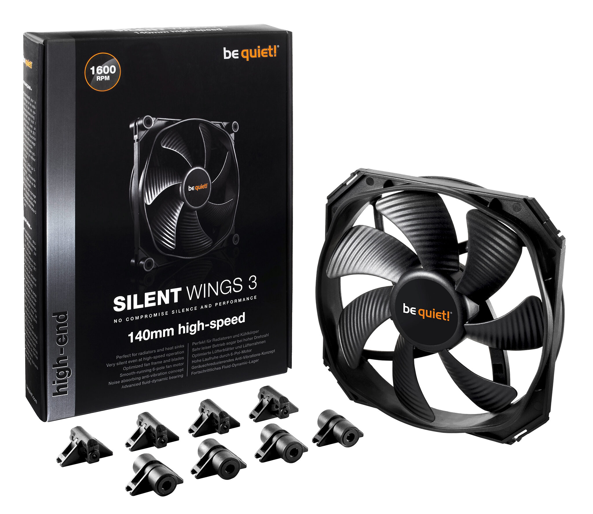 be quiet! SilentWings 3 Computer case Fan 14 cm Black