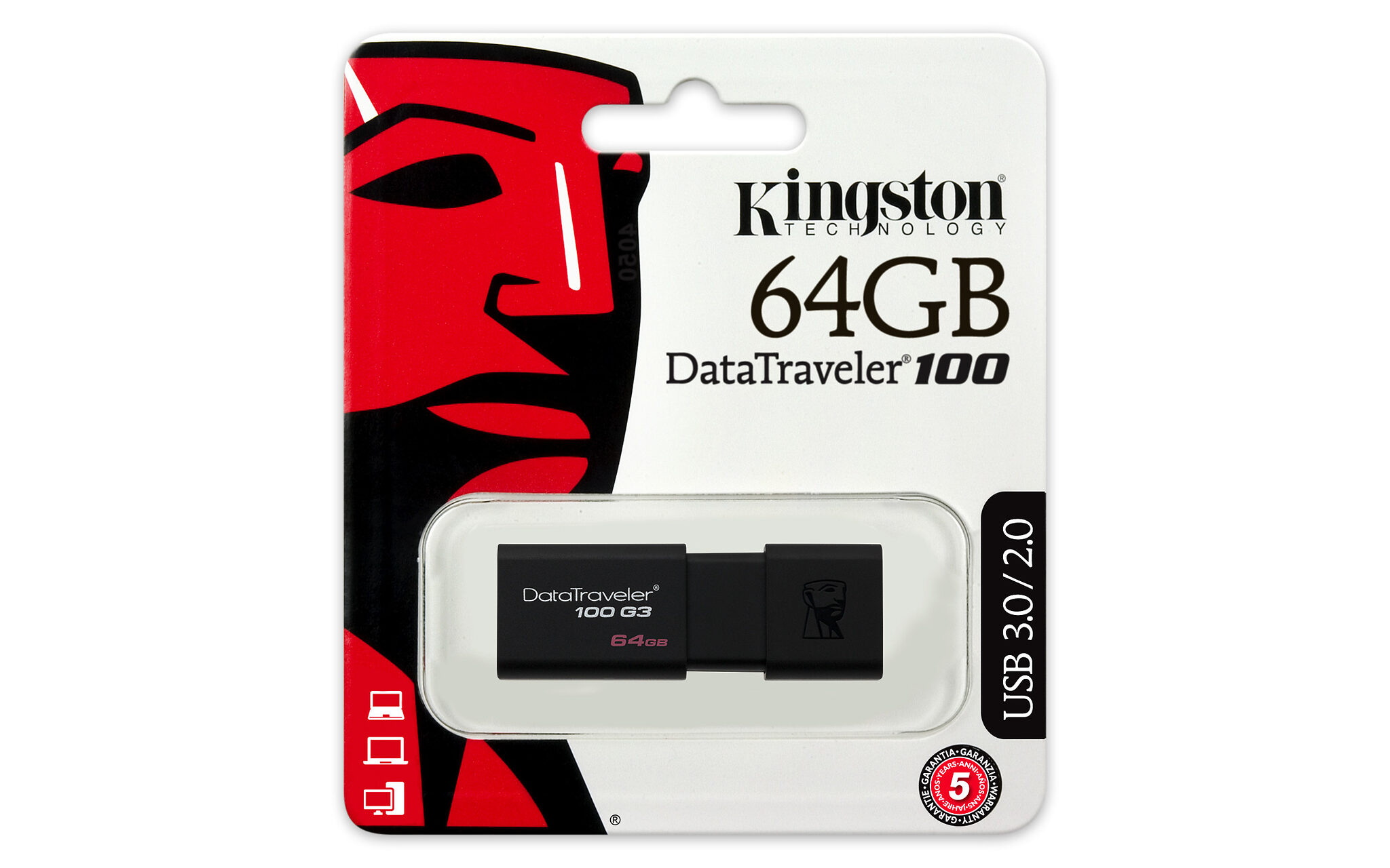 Kingston Technology DataTraveler 100 G3 USB flash drive 64 GB USB Type-A 3.2 Gen 1 (3.1 Gen 1) Black