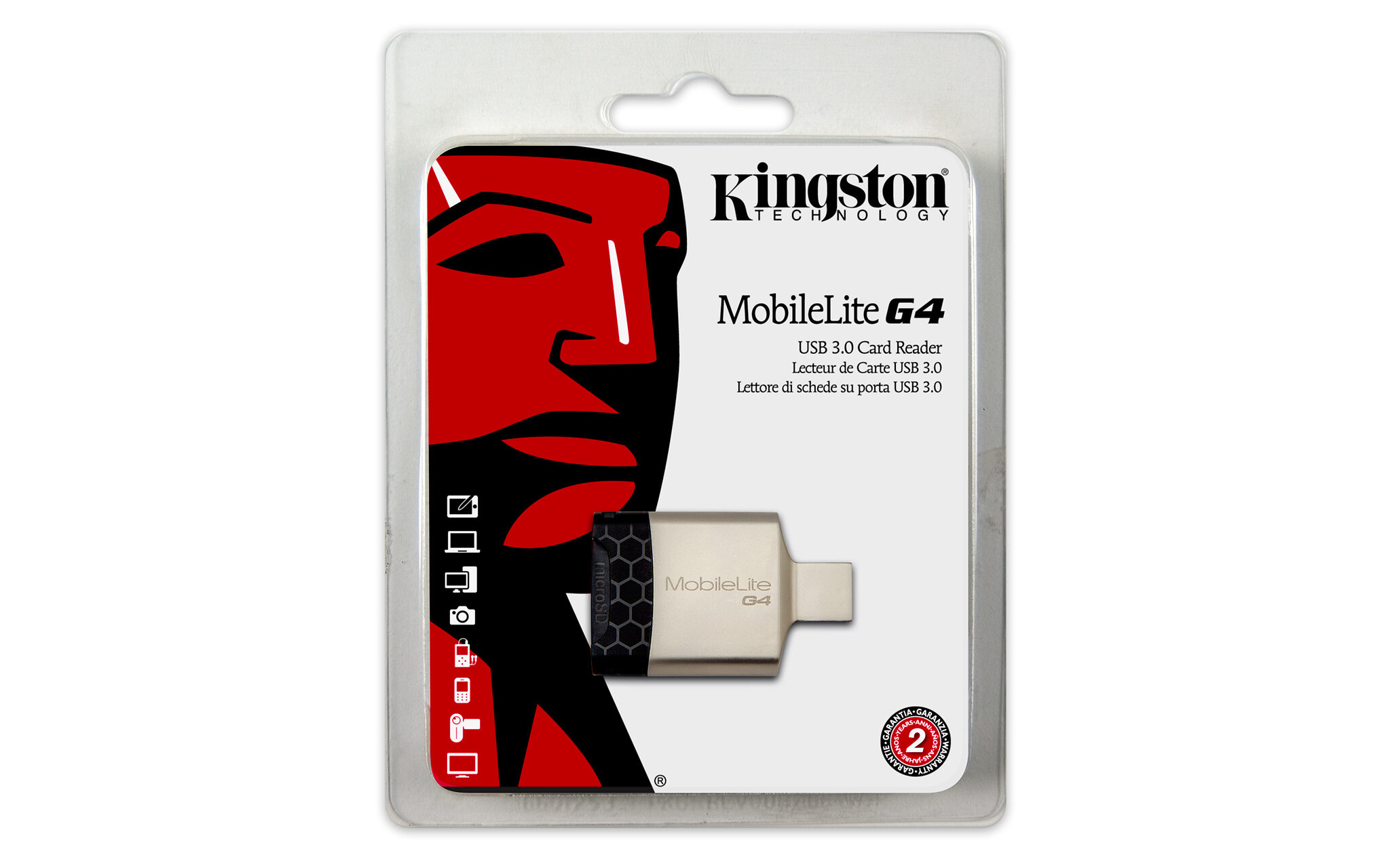 Kingston Technology MobileLite G4 card reader USB 3.2 Gen 1 (3.1 Gen 1) Black, Grey