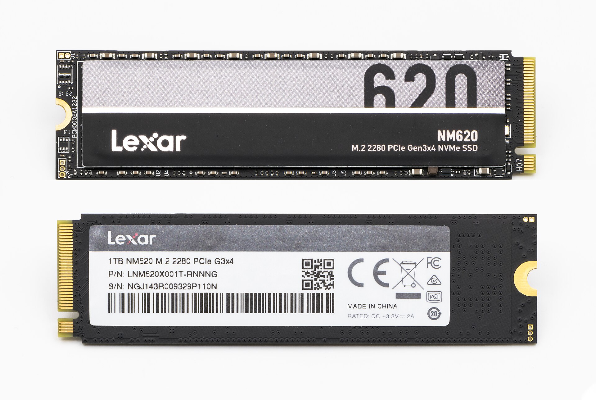 Lexar NM620 1TB, both faces