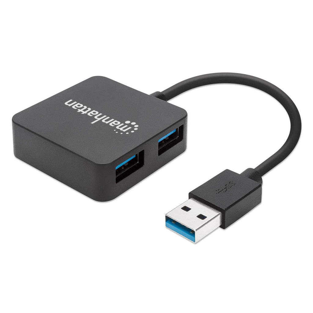 Manhattan USB-A 4-Port Hub, 4x USB-A Ports, 5 Gbps (USB 3.2 Gen1 aka USB 3.0), USB powered (no external power…