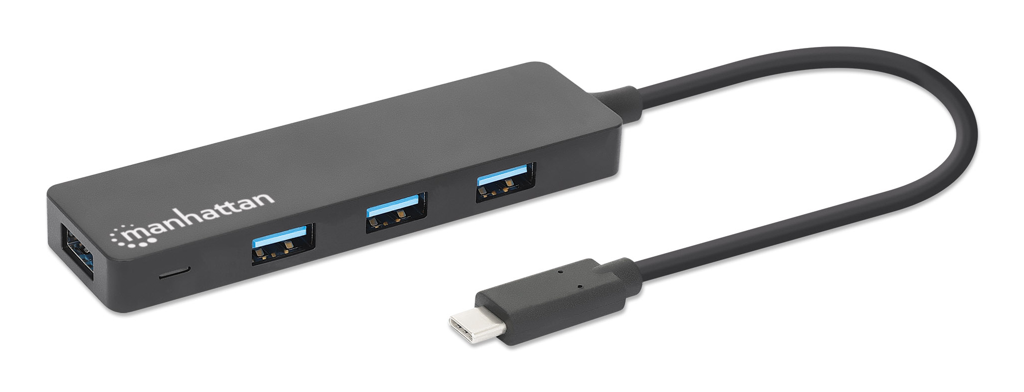 Manhattan USB-C Dock/Hub, Ports (4): USB-A (x4), 5 Gbps (USB 3.2 Gen1 aka USB 3.0), USB powered (no external…
