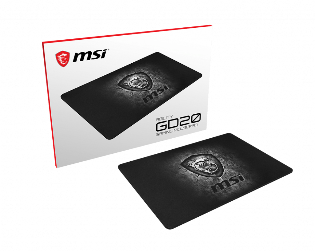 MSI AGILITY GD20 Pro Gaming Mousepad '320mm x 220mm, Pro Gamer ultra-smooth textile surface, Iconic Dragon de…