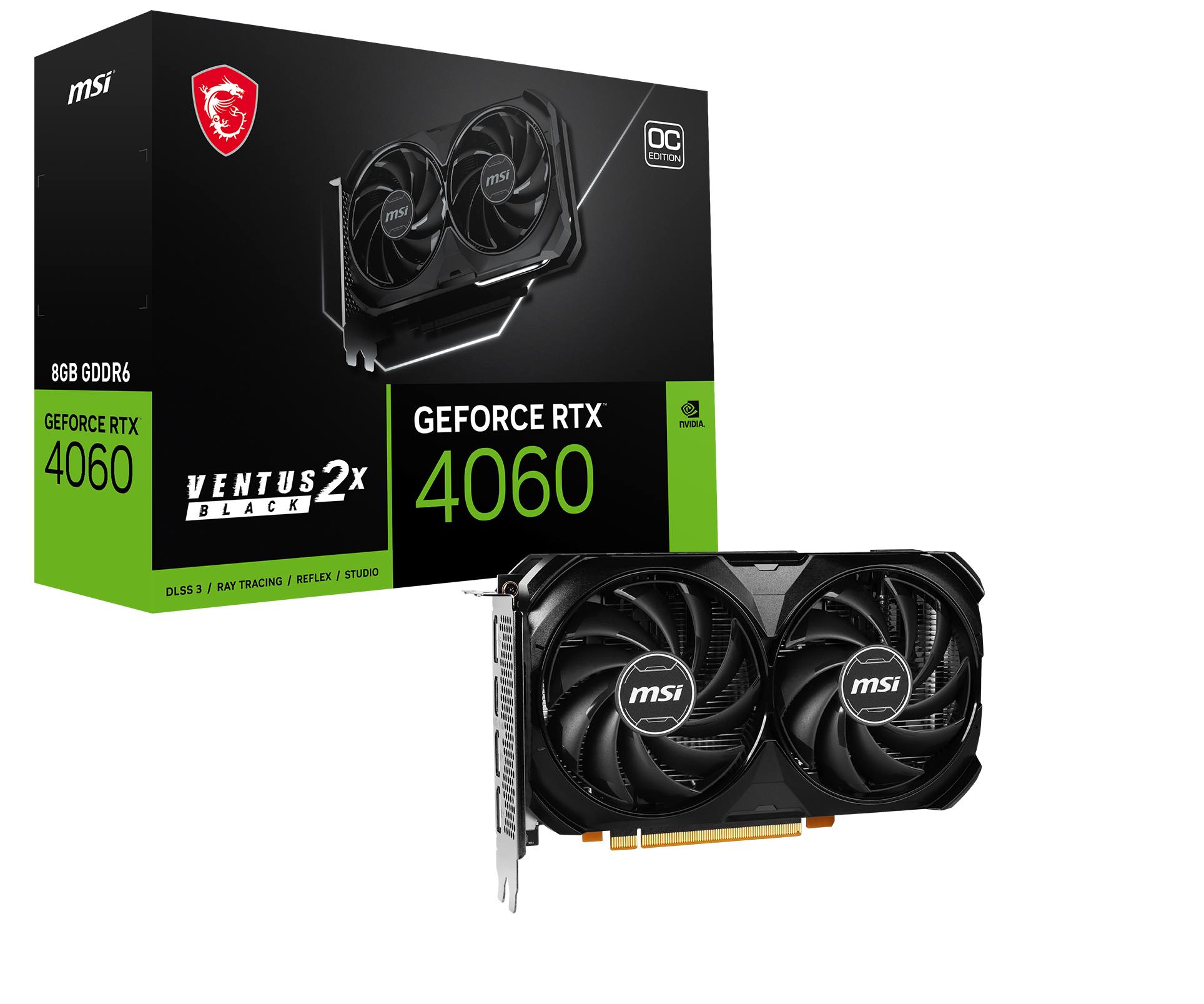 MSI VENTUS GEFORCE RTX 4060 2X BLACK 8G OC NVIDIA 8 GB GDDR6