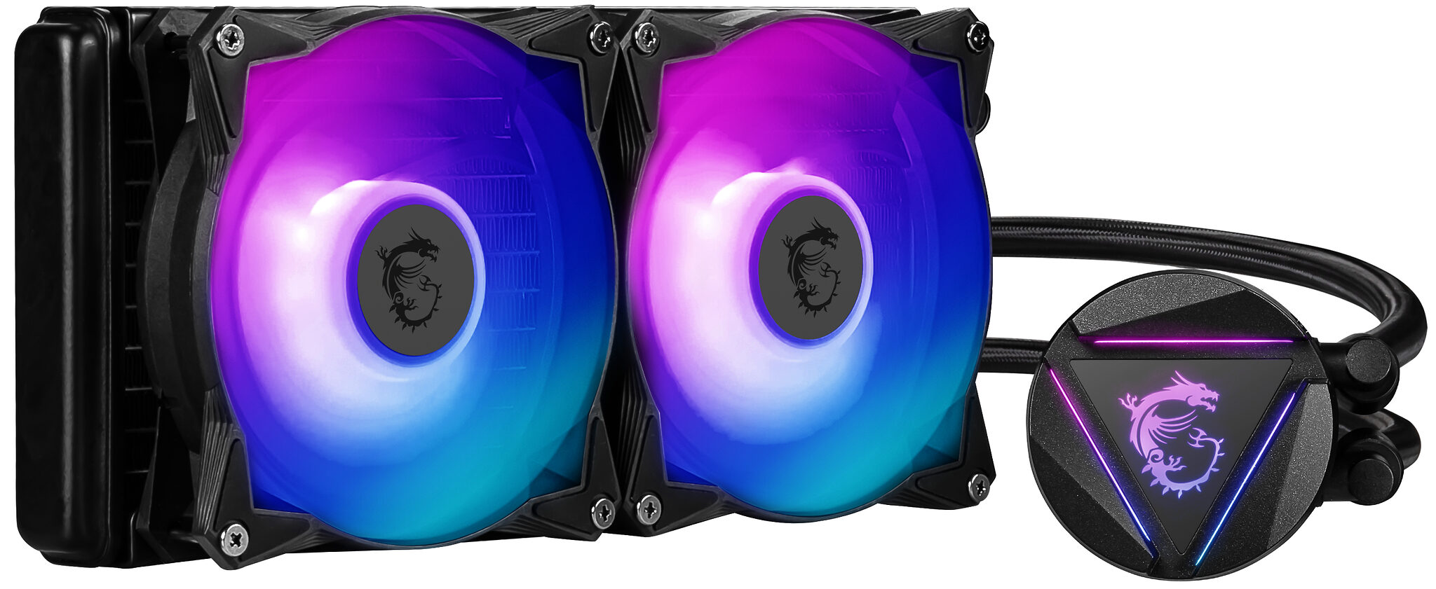 MSI MAG CORELIQUID 240R V2 Liquid CPU Cooler '240mm Radiator, 2x 120mm ARGB PWM Fan, ARGB lighting, Center Su…