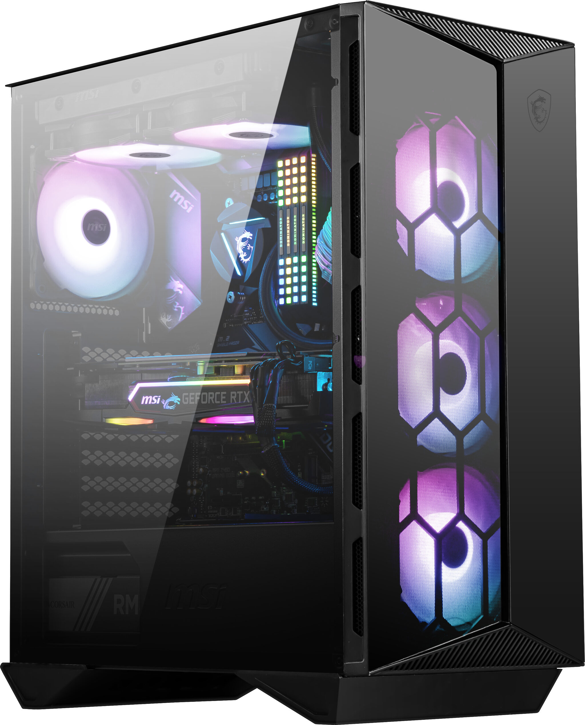 MSI MPG GUNGNIR 110R Mid Tower Gaming Black, USB 3.2 Gen2 Type C, 4x 120mm ARGB Fan, Mystic Light Sync, 1 to…