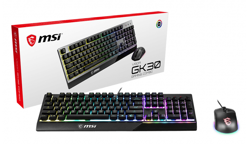 MSI VIGOR GK30 COMBO RGB MEMchanical Gaming + Clutch GM11 Gaming ' UK Layout, 6-Zone RGB Lighting, Dual-Zone…