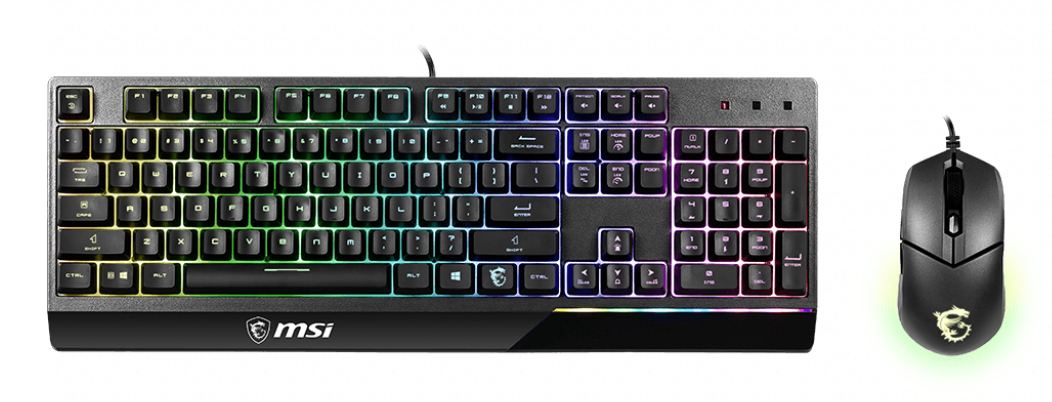 MSI VIGOR GK30 COMBO RGB MEMchanical Gaming Keyboard + Clutch GM11 Gaming Mouse ' UK Layout, 6-Zone RGB Lighting Keyboard, Dual-Zone RGB Lighting Mouse, 5000 DPI Optical Sensor, RGB Mystic Light'