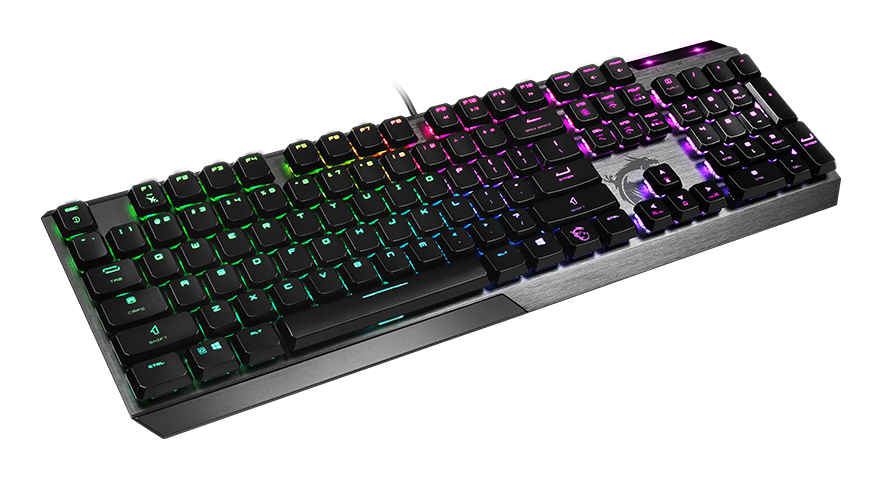 MSI VIGOR GK50 LOW PROFILE Mechanical Gaming Keyboard 'Belgian-Layout, KAILH Low-Profile Switches, Multi-Layer RGB LED Backlit, Tactile, Floating Key Design'