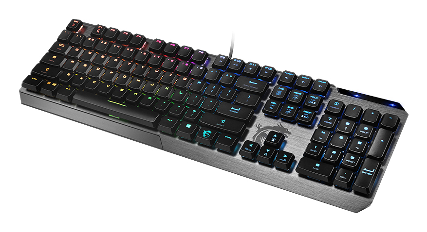 MSI VIGOR GK50 LOW PROFILE Mechanical Gaming Keyboard 'Belgian-Layout, KAILH Low-Profile Switches, Multi-Layer RGB LED Backlit, Tactile, Floating Key Design'