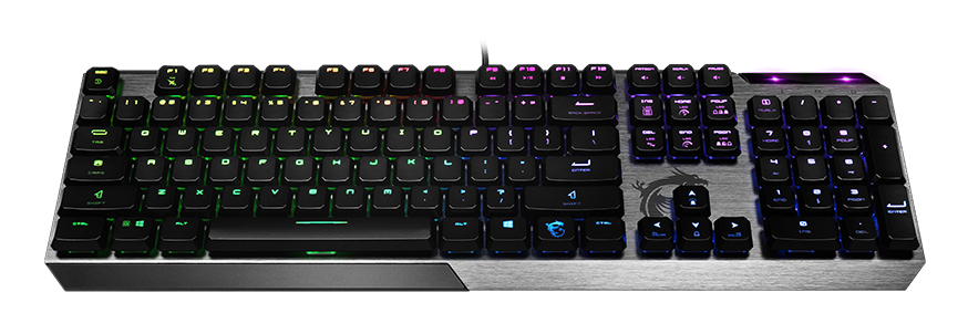MSI VIGOR GK50 LOW PROFILE Mechanical Gaming Keyboard 'Belgian-Layout, KAILH Low-Profile Switches, Multi-Layer RGB LED Backlit, Tactile, Floating Key Design'