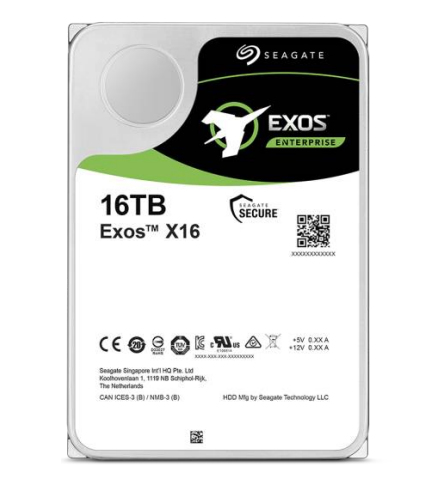 Seagate Exos X16 16 TB 7200 RPM 256 MB 3.5" Serial ATA III