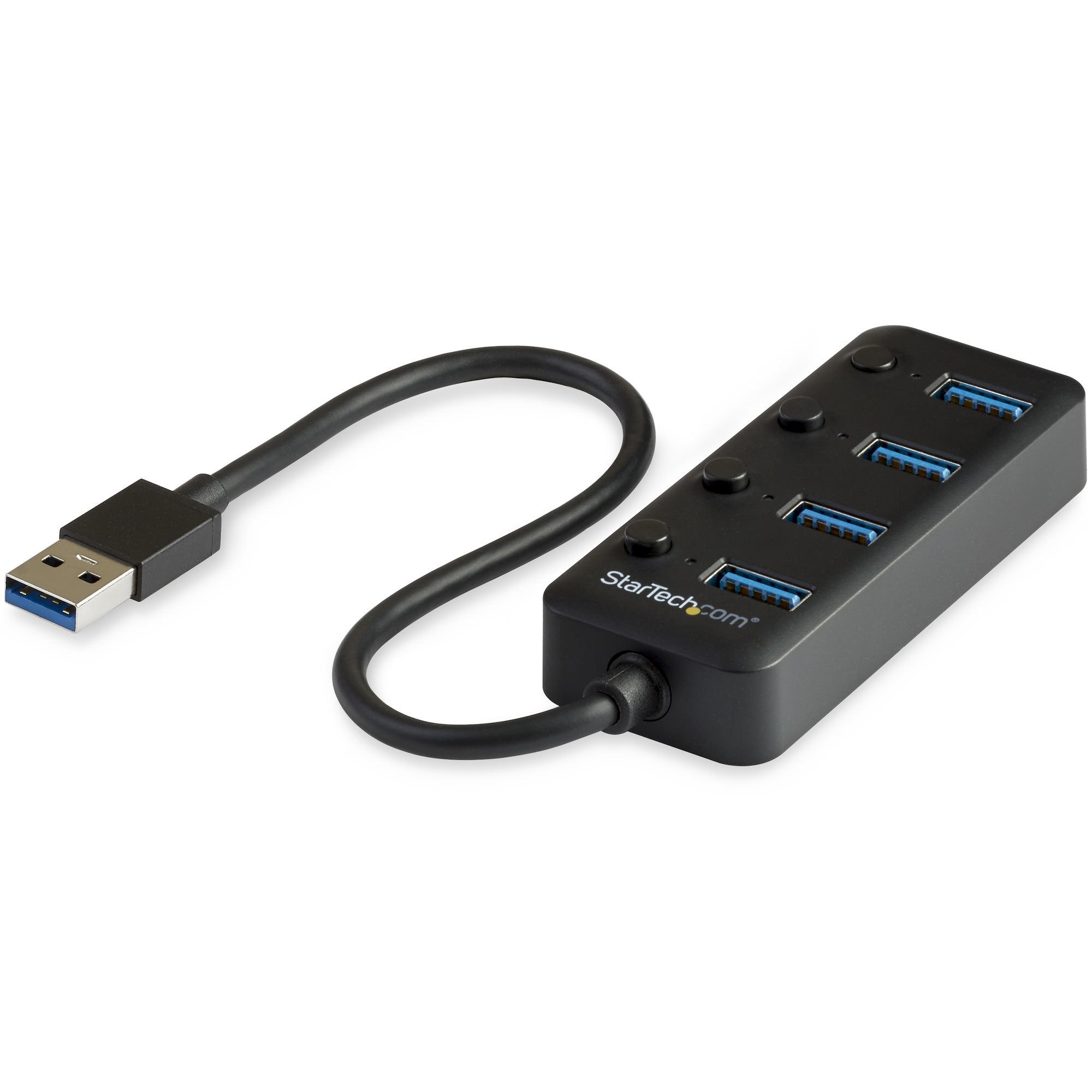 StarTech.com 4 Port Bus Powered USB Hub with Individual On/Off Switches, USB 3.0 (5Gbps) Expansion Hub, Deskt…