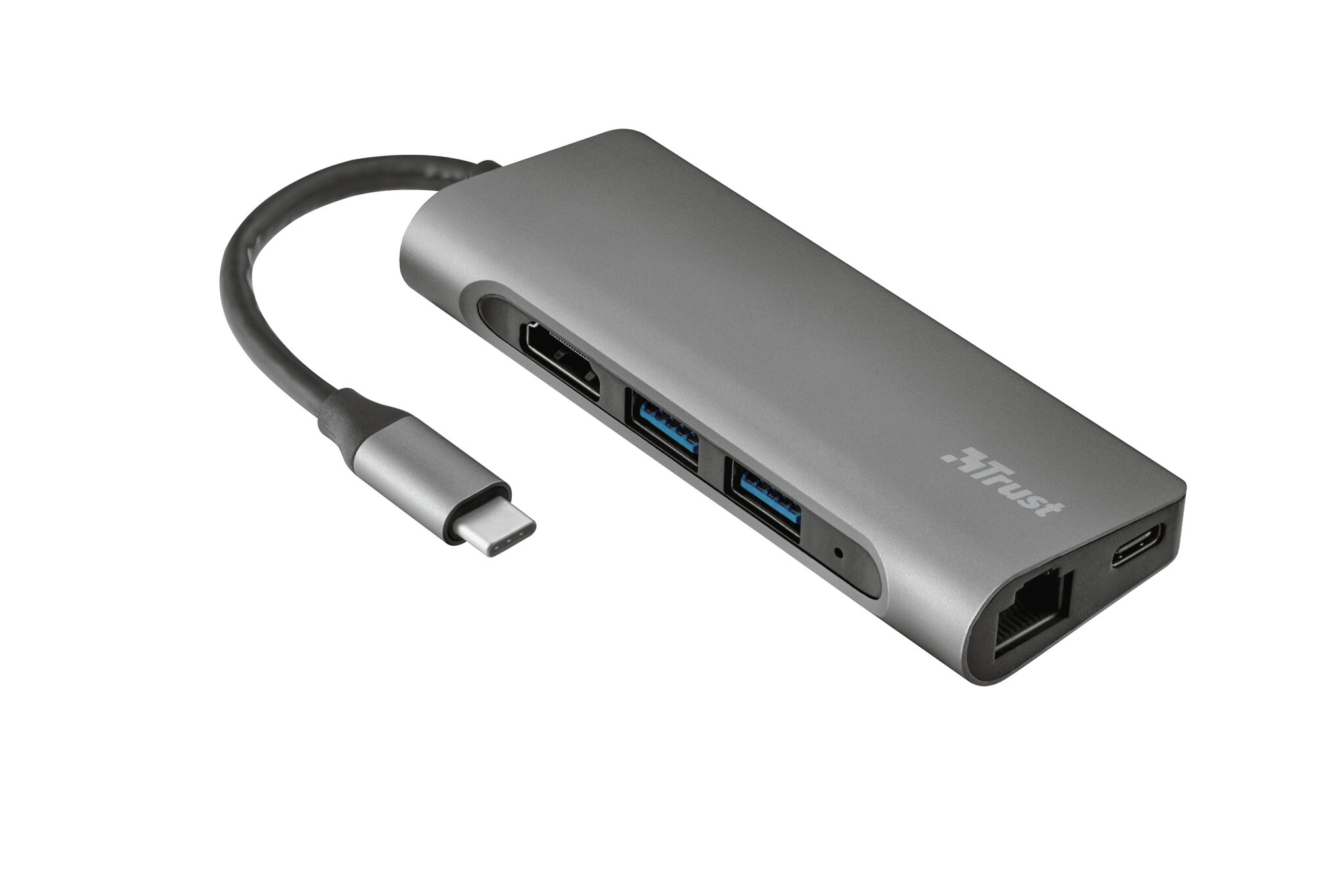 Trust 23331 laptop dock/port replicator Wired USB 3.2 Gen 1 (3.1 Gen 1) Type-C Silver
